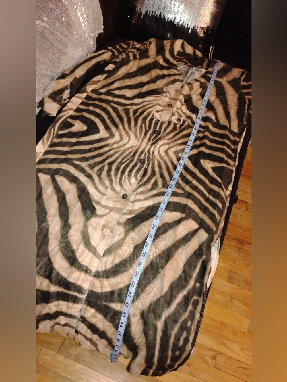 Massimo Dutti 100% Linen Zebra Print Dress. Black And Brown. New With Tags. M - Picture 7 of 10